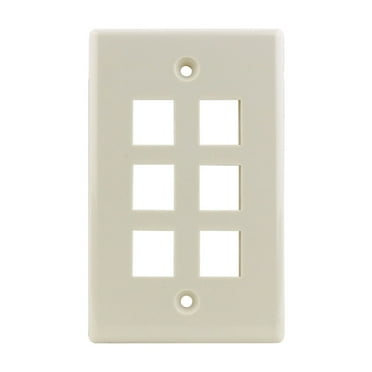 Single Gang 10-Pack Low Profile NavePoint Keystone Jack Wall Plate 2-Port Ivory Single Gang 10-Pack Low Profile NavePoint Keystone Jack Wall Plate 2-Port Ivory